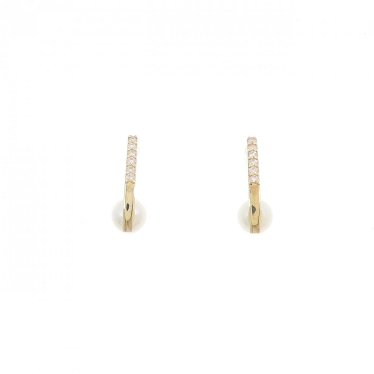 【新品】K10YG 淡水パール ピアス【新品】