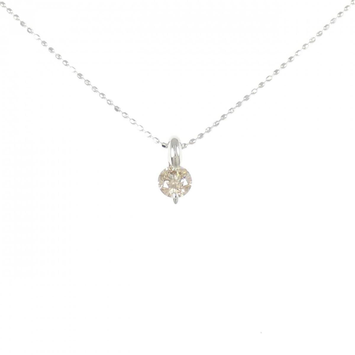 PT1000/K18WG ダイヤモンド ネックレス 0.3CT【中古】