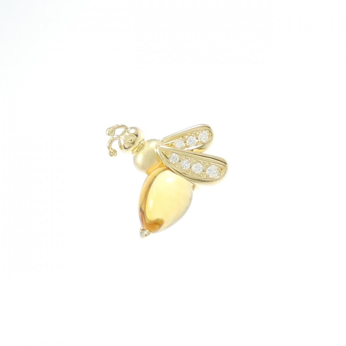 750YG ビー シトリン ブローチ 2.00CT【中古】