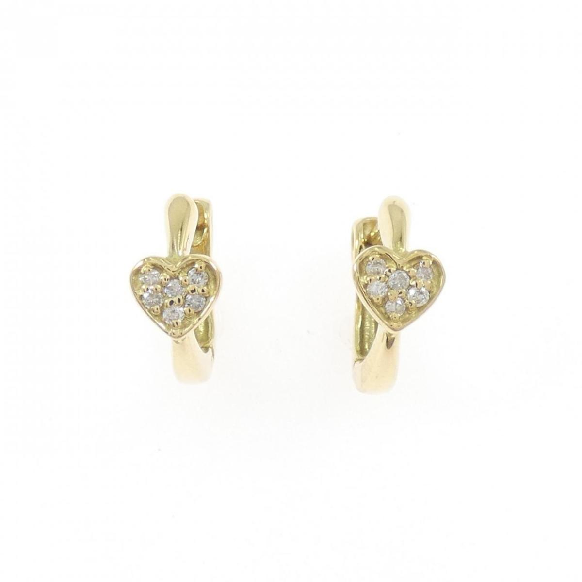 K18YG ハート ダイヤモンド ピアス 0.08CT【中古】 71,830円