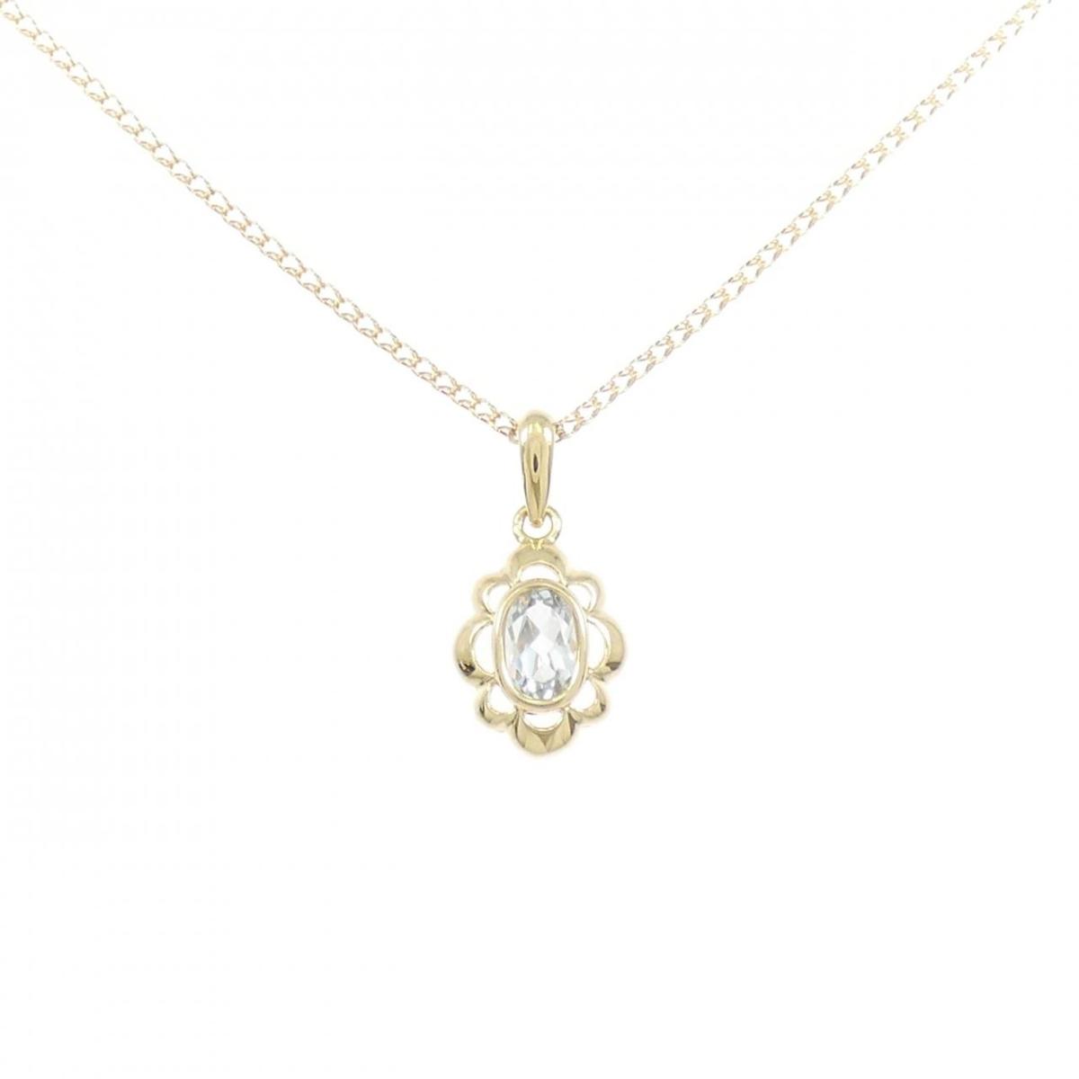 K18YG アクアマリン ネックレス【中古】