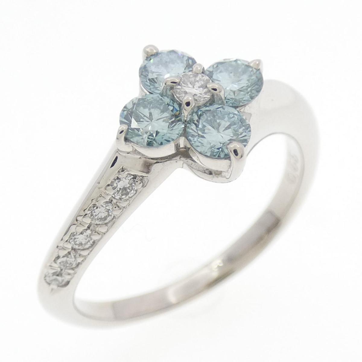 PT900 フラワー ダイヤモンド リング 0.65CT【中古】