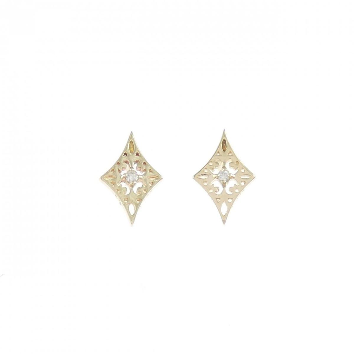 K10YG ダイヤモンド ピアス 0.01CT【中古】