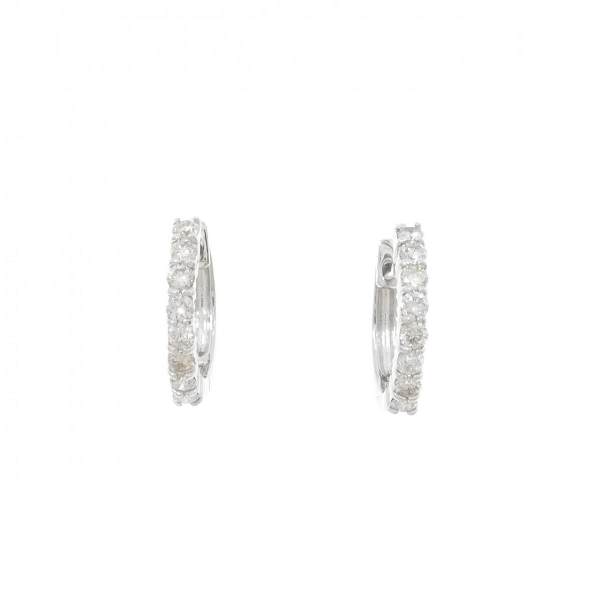 K18WG ダイヤモンド ピアス 0.50CT【中古】