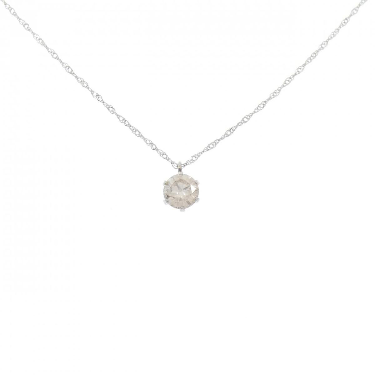 PT900/PT850 ソリティア ダイヤモンド ネックレス 0.40CT【中古】