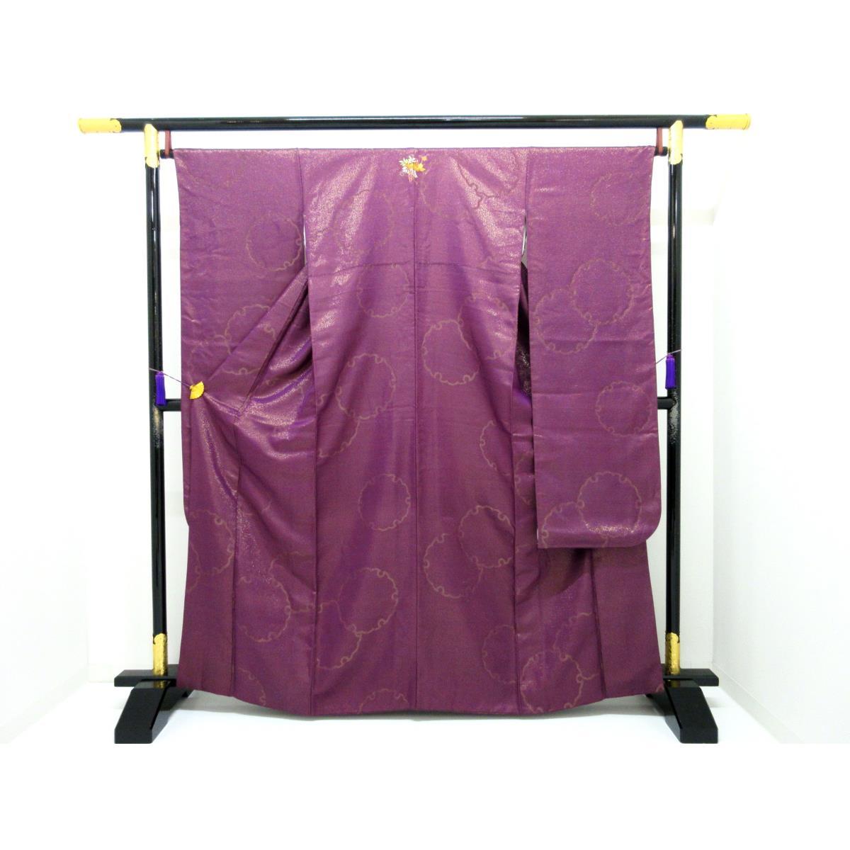振袖 金通し 華紋入り口・入口【中古】