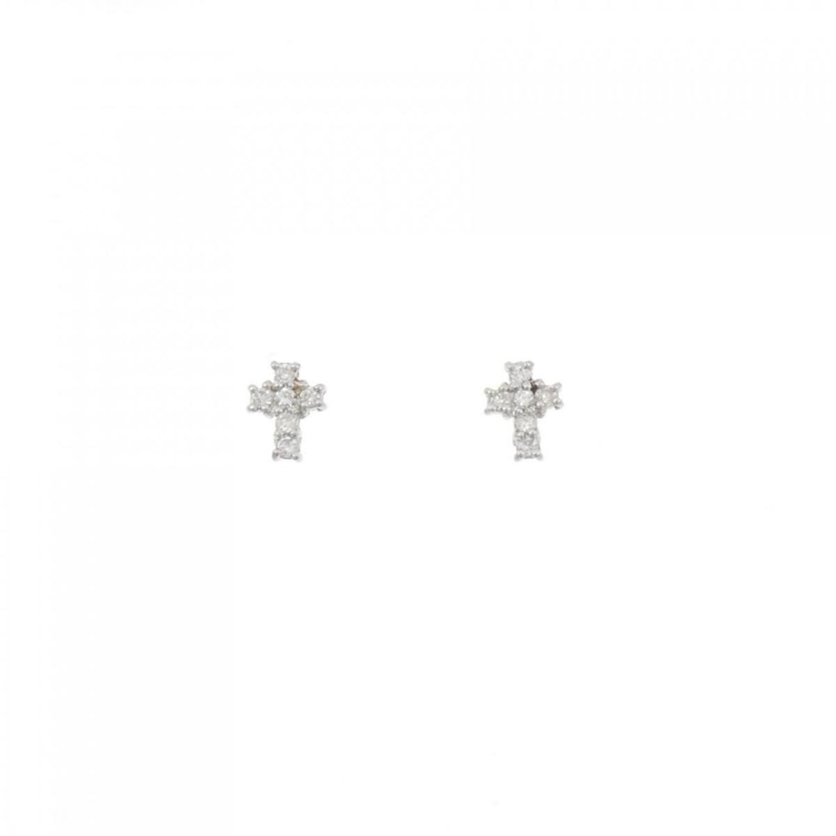 PT900 クロス ダイヤモンド ピアス 0.12CT【中古】｜KOMEHYO ONLINESTORE 店