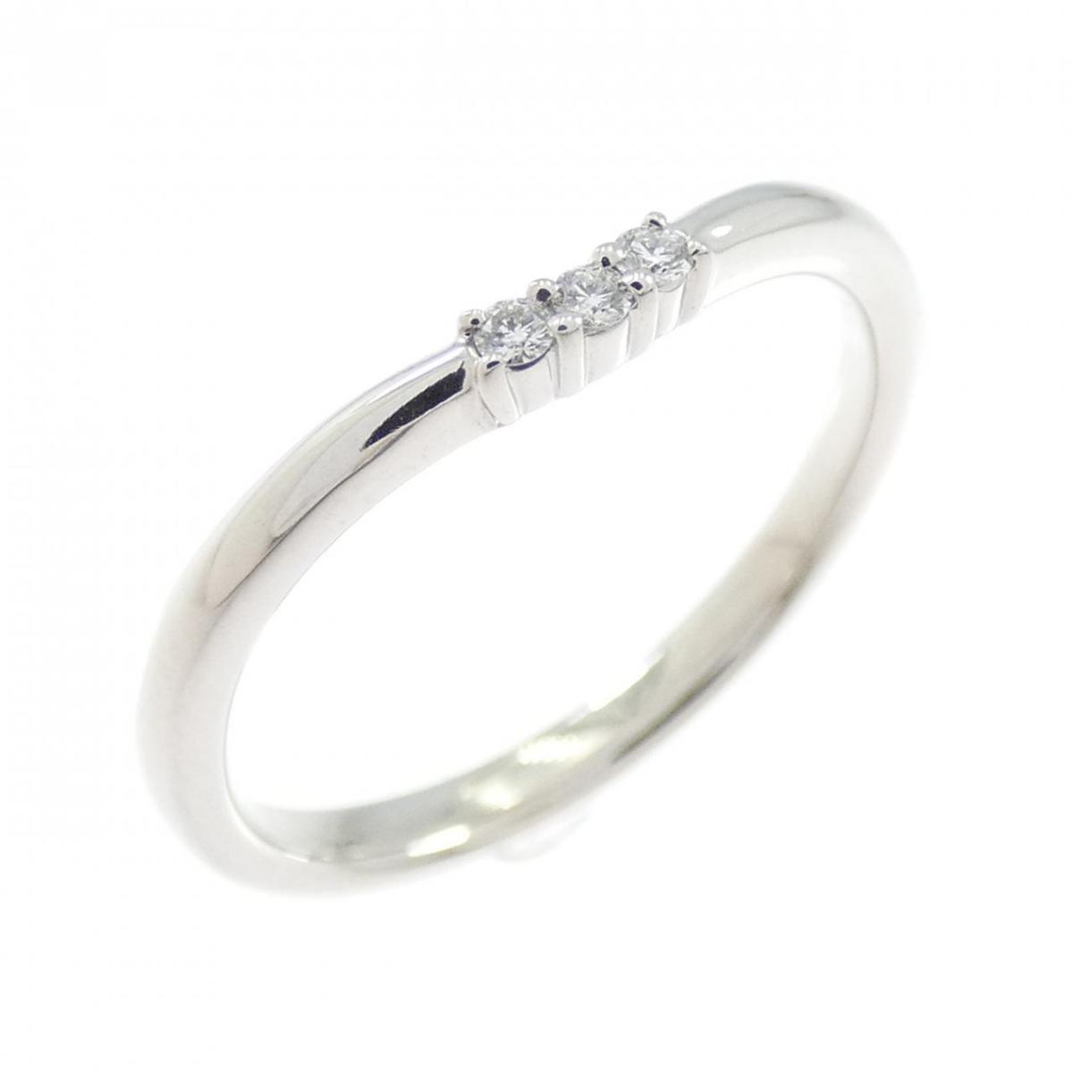 PT950 スリーストーン ダイヤモンド リング 0.02CT【中古】