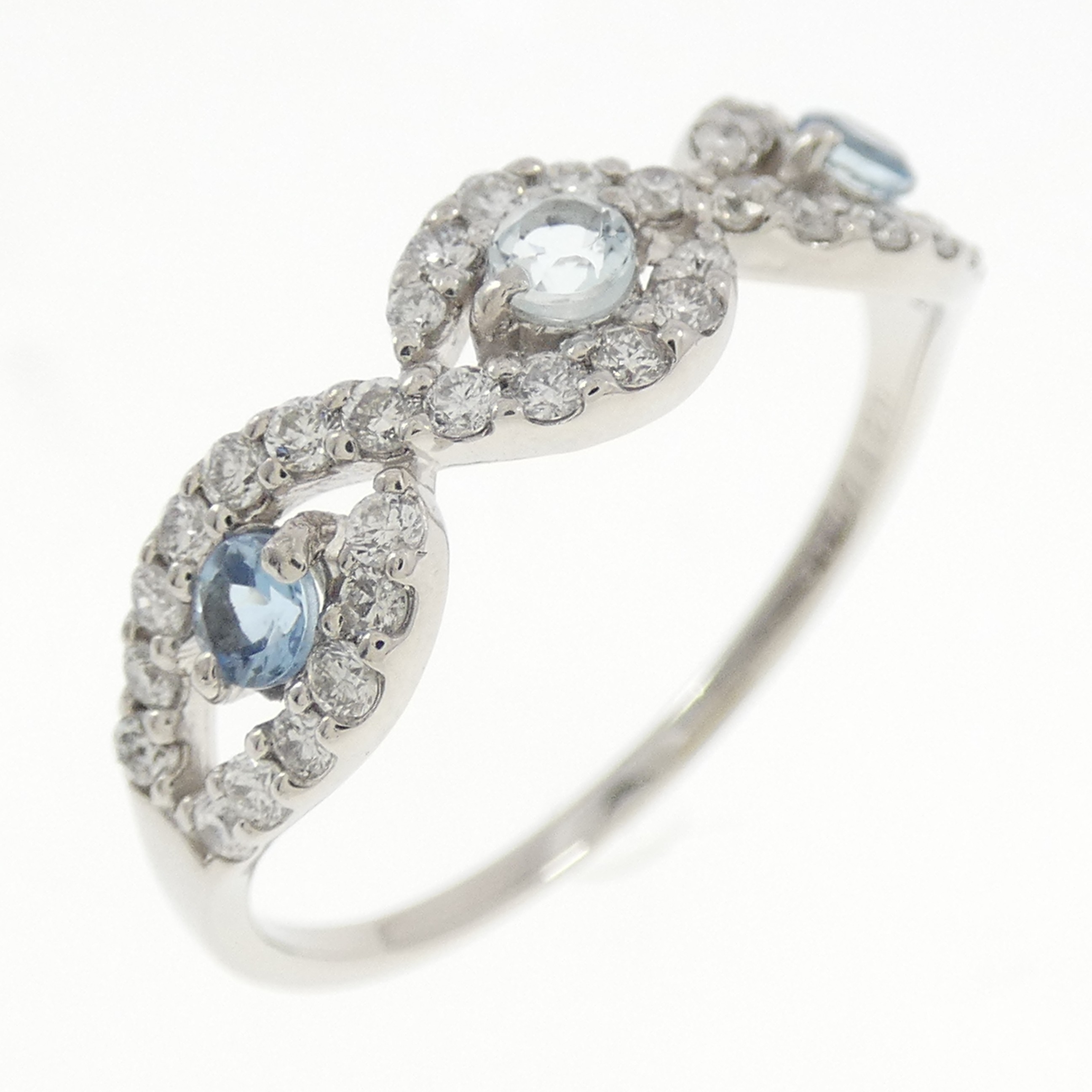 PT900 アクアマリン リング 0.21CT【中古】