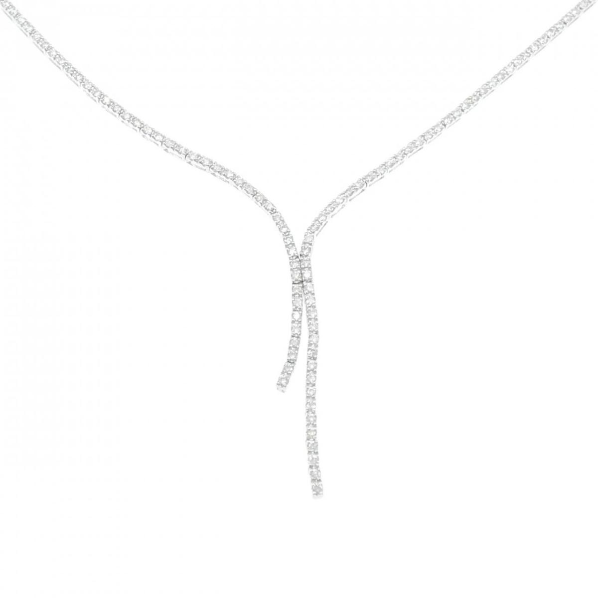 K18WG ダイヤモンド ネックレス 2.00CT【中古】