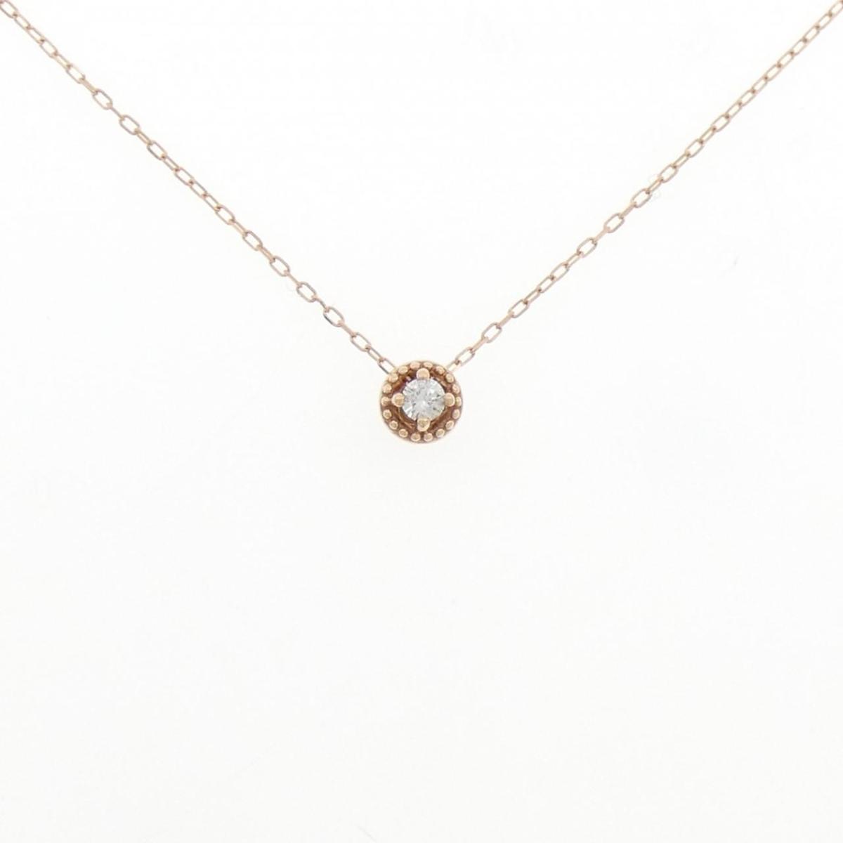K10PG ソリティア ダイヤモンド ネックレス 0.04CT【中古】|KOMEHYO ONLINESTORE 店