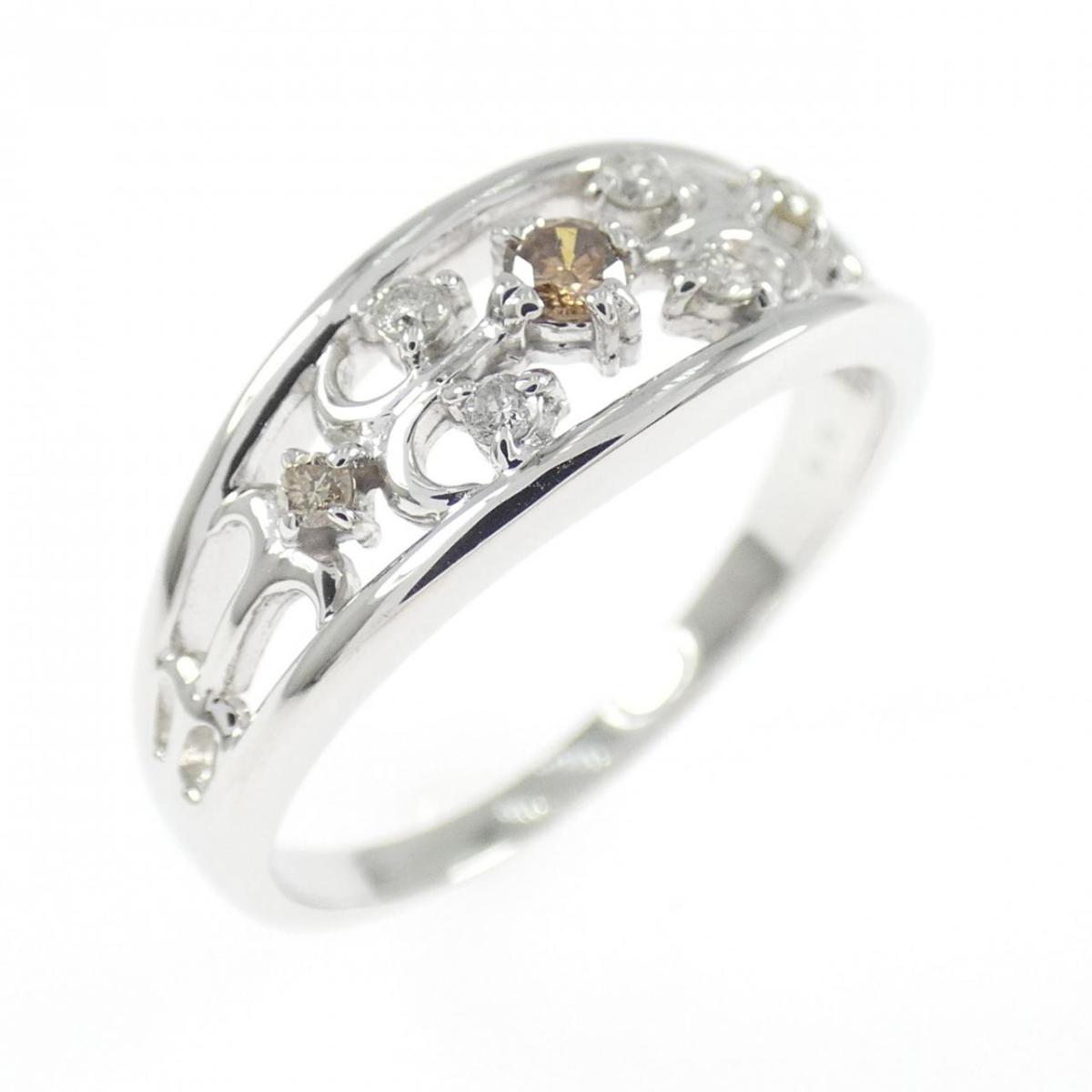 K14WG ダイヤモンド リング 0.15CT【中古】