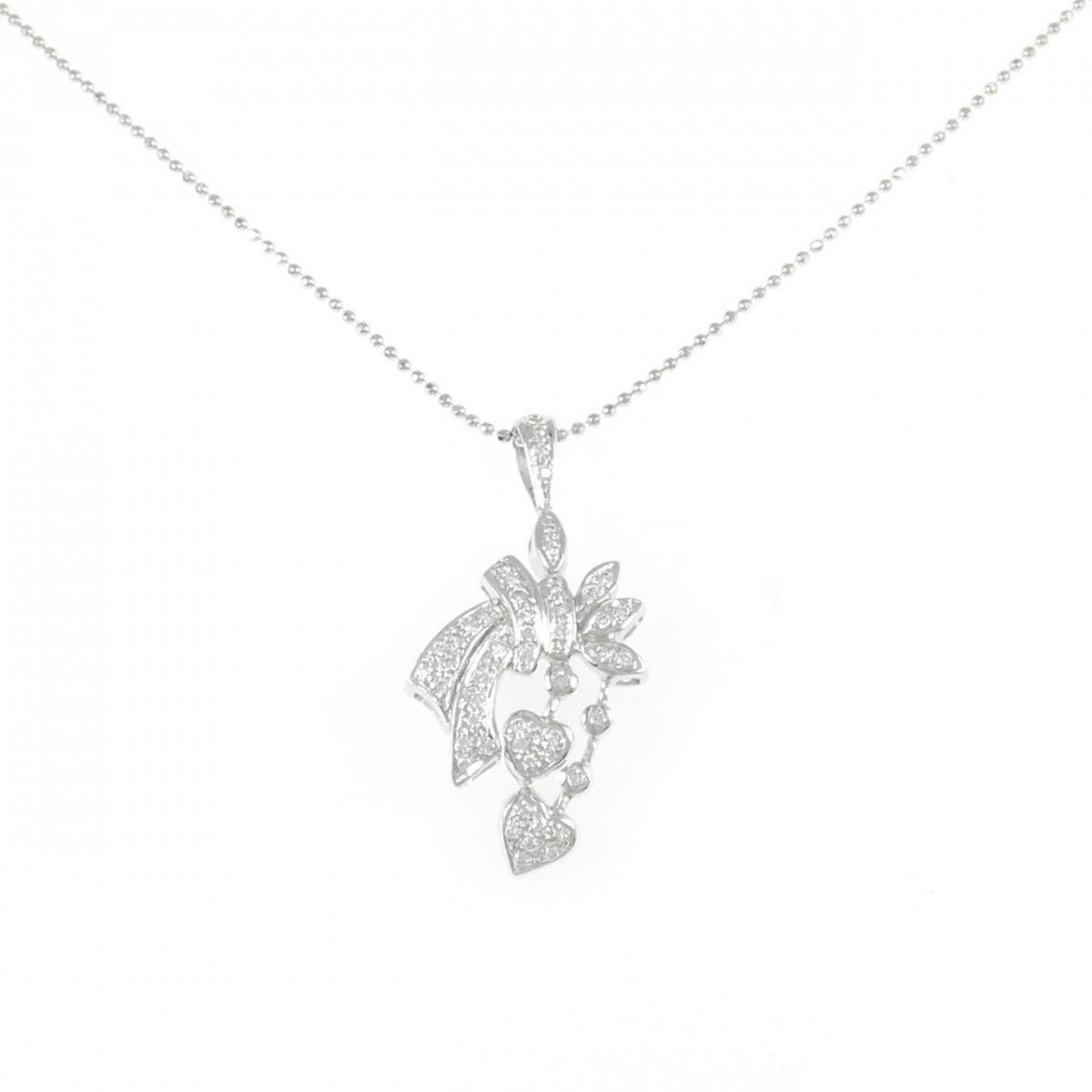 750WG ハート ダイヤモンド ネックレス【中古】|KOMEHYO ONLINESTORE 店