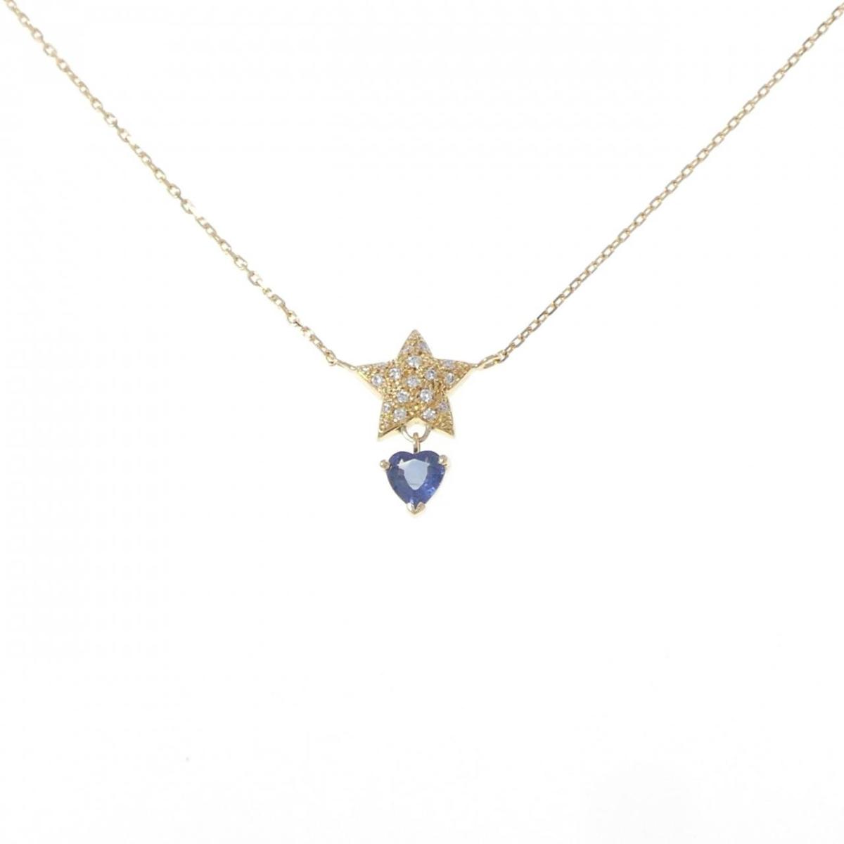K18YG スター&times;ハート サファイヤ ネックレス 0.40CT【中古】｜KOMEHYO ONLINESTORE 店