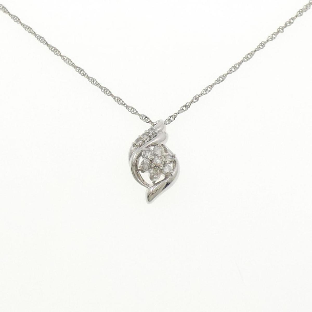 PT900/PT850 フラワー ダイヤモンド ネックレス 0.50CT【中古】 99,330円