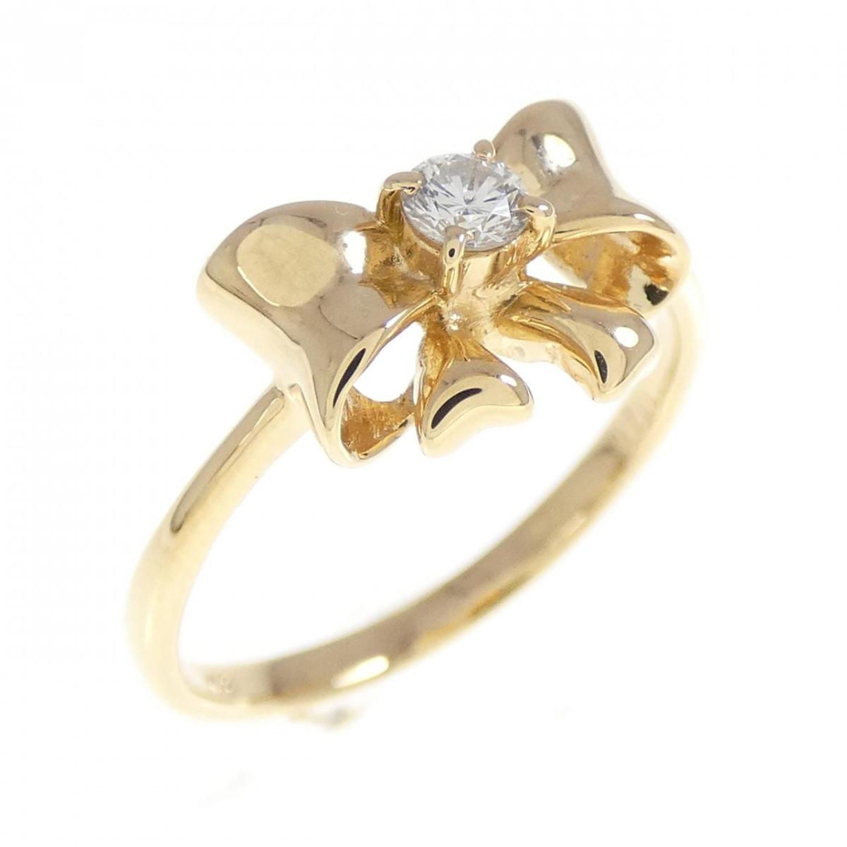 K18YG リボン ダイヤモンド リング 0.10CT【中古】｜KOMEHYO ONLINESTORE 店
