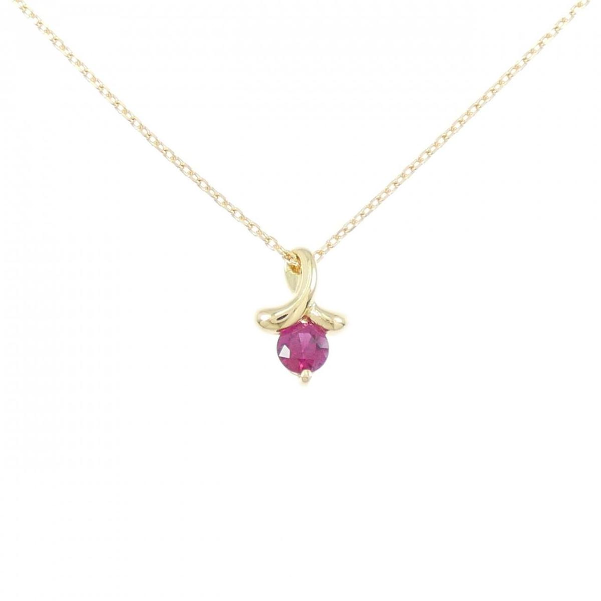 K18YG ルビー ネックレス 0.25CT【中古】