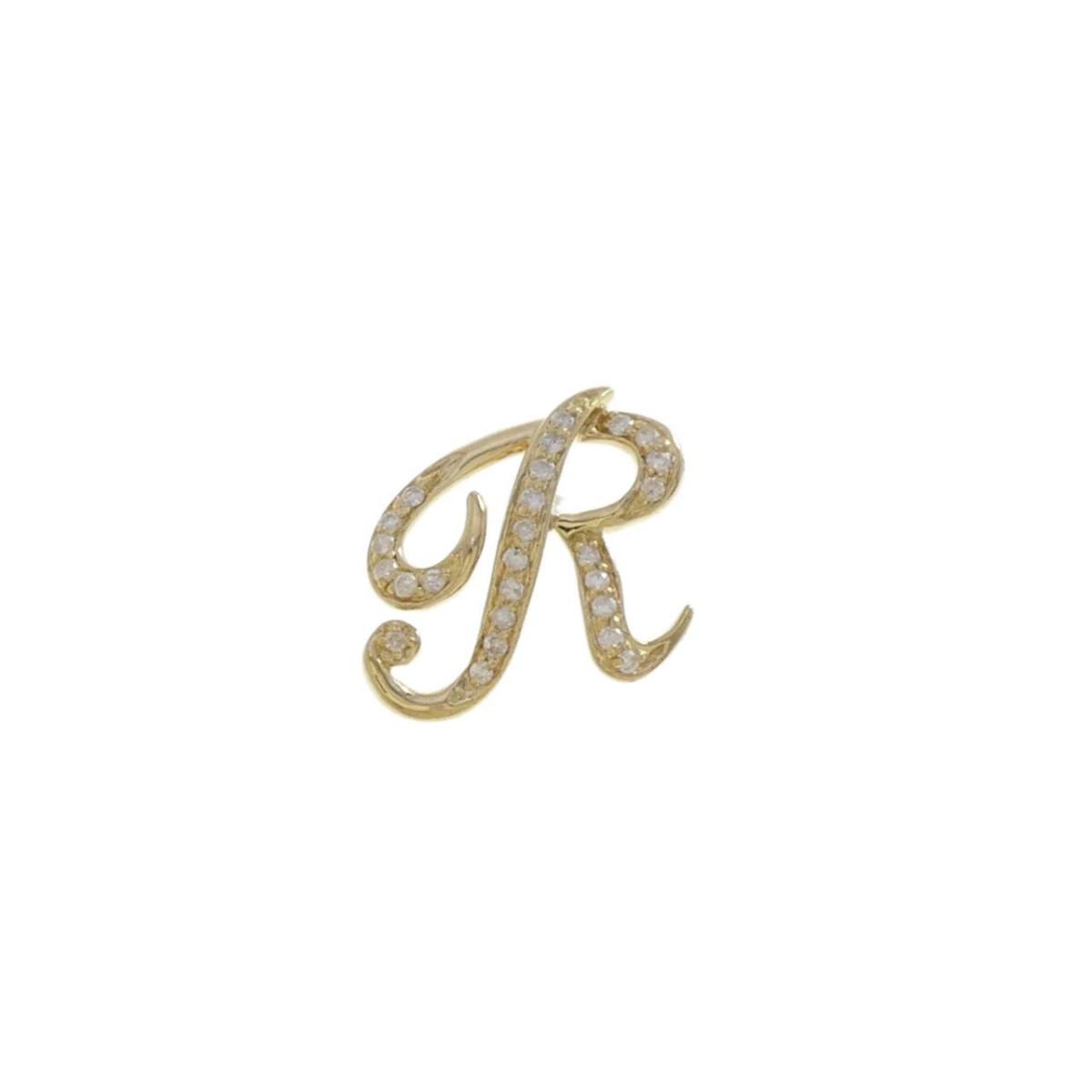 K18YG イニシャルR ダイヤモンド ピアス 0.15CT 片耳【中古】｜KOMEHYO ONLINESTORE 店