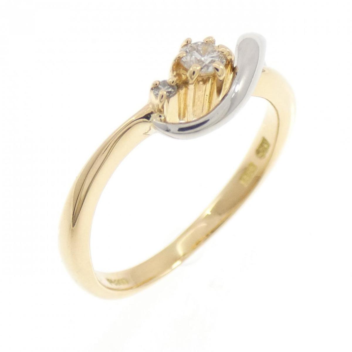K18YG/PT900 ダイヤモンド リング 0.08CT【中古】