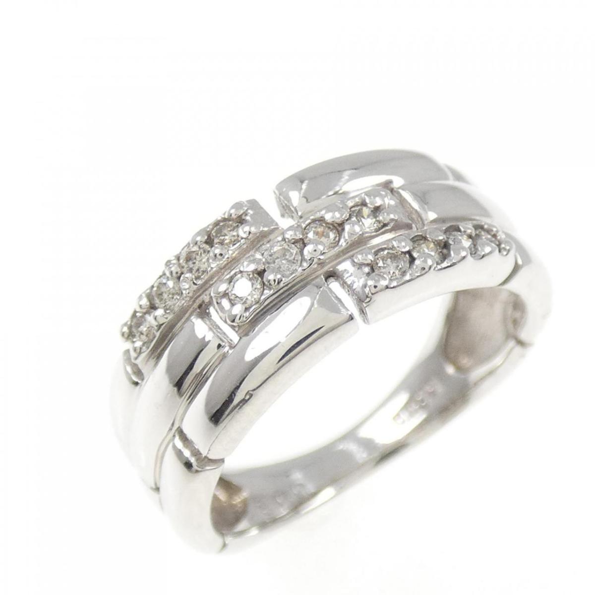 K18WG ダイヤモンド ピンキー リング 0.08CT【中古】