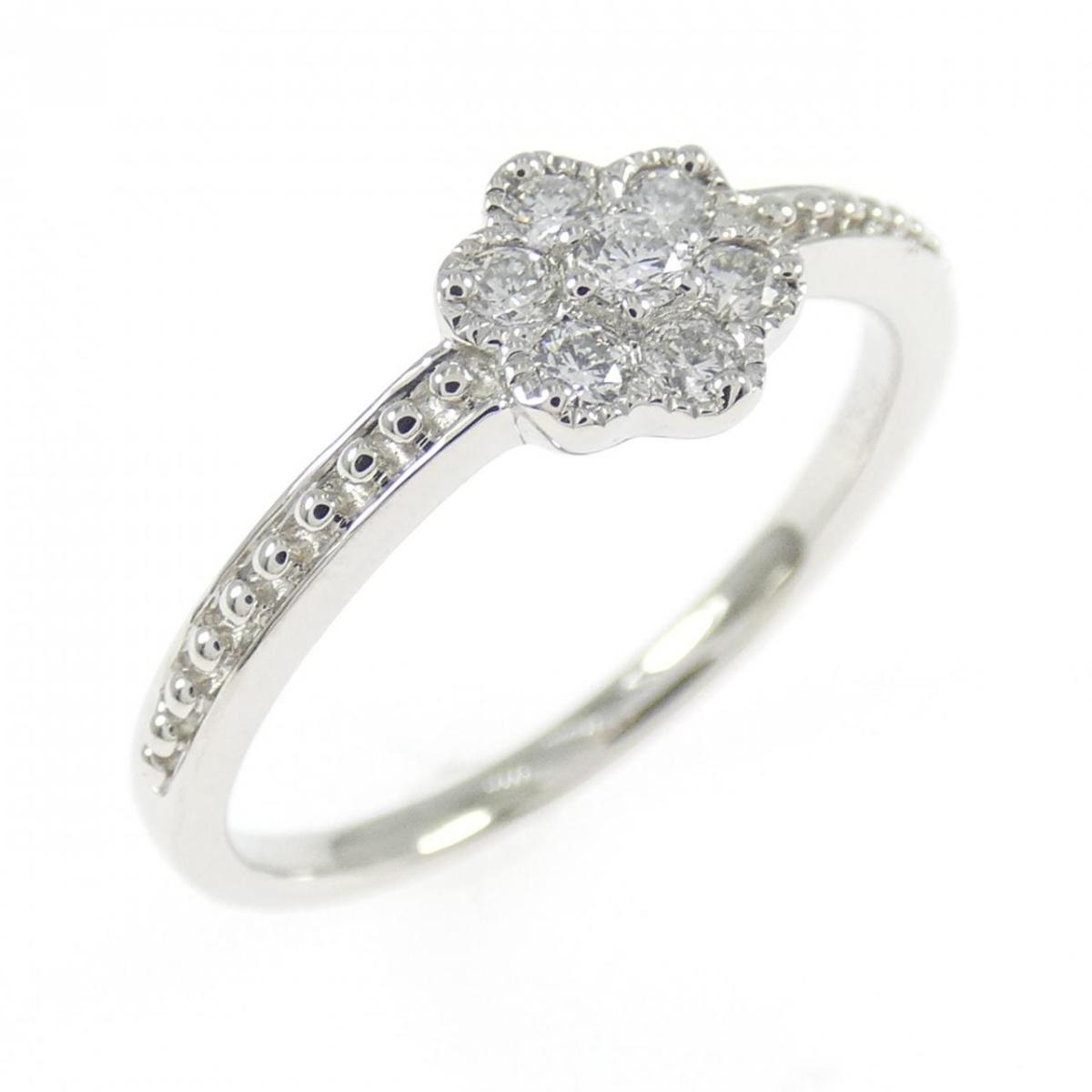 PT900 フラワー ダイヤモンド リング 0.18CT【中古】