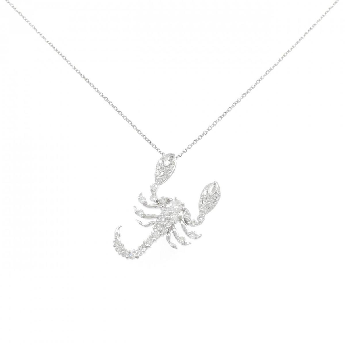 PT900/PT850 サソリ ダイヤモンド ネックレス 0.88CT【中古】