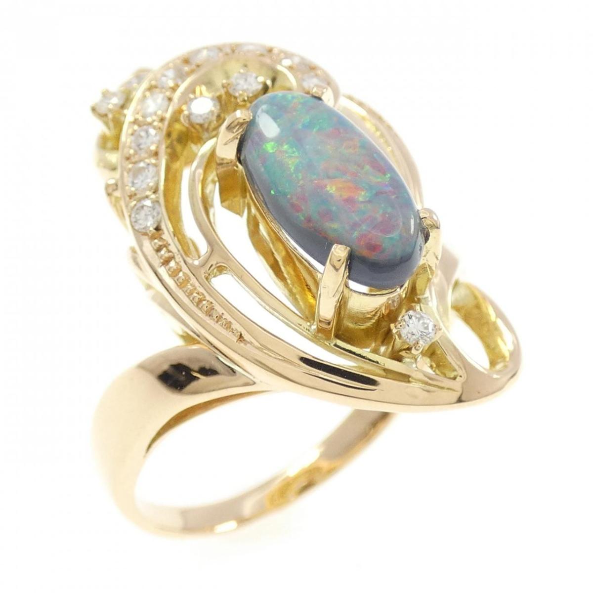 K18YG ブラックオパール リング 1.49CT【中古】 215,300円
