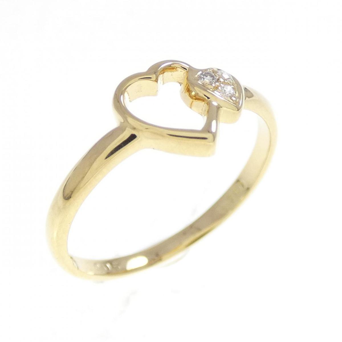 K18YG ハート ダイヤモンド リング 0.05CT【中古】