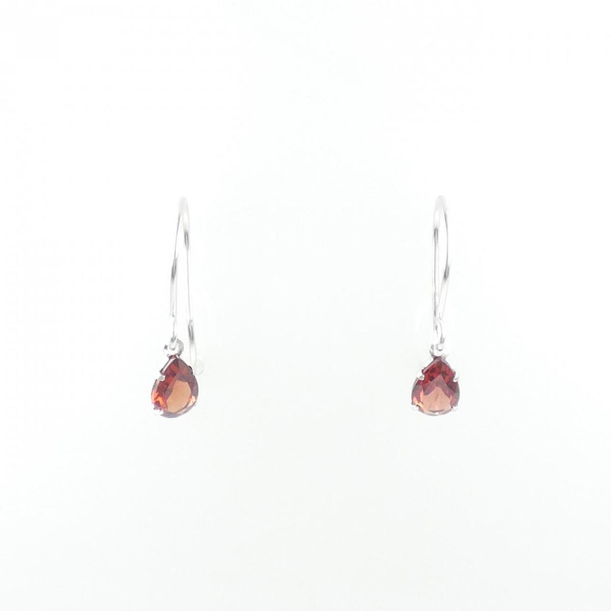 PT950 ガーネット ピアス 0.80CT【中古】
