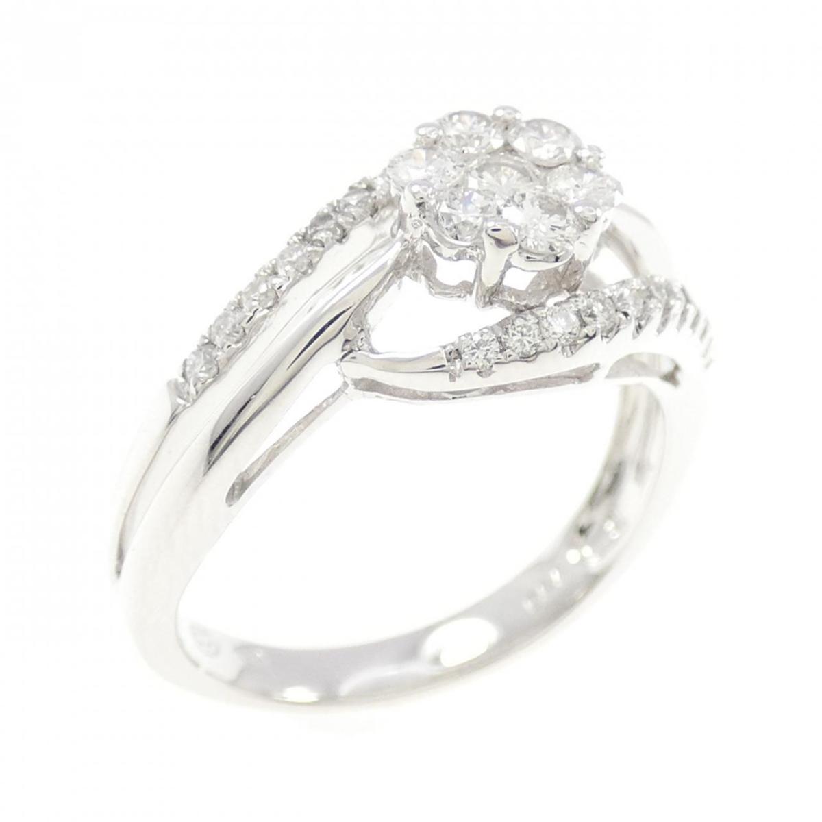 750WG ダイヤモンド リング 0.44CT【中古】