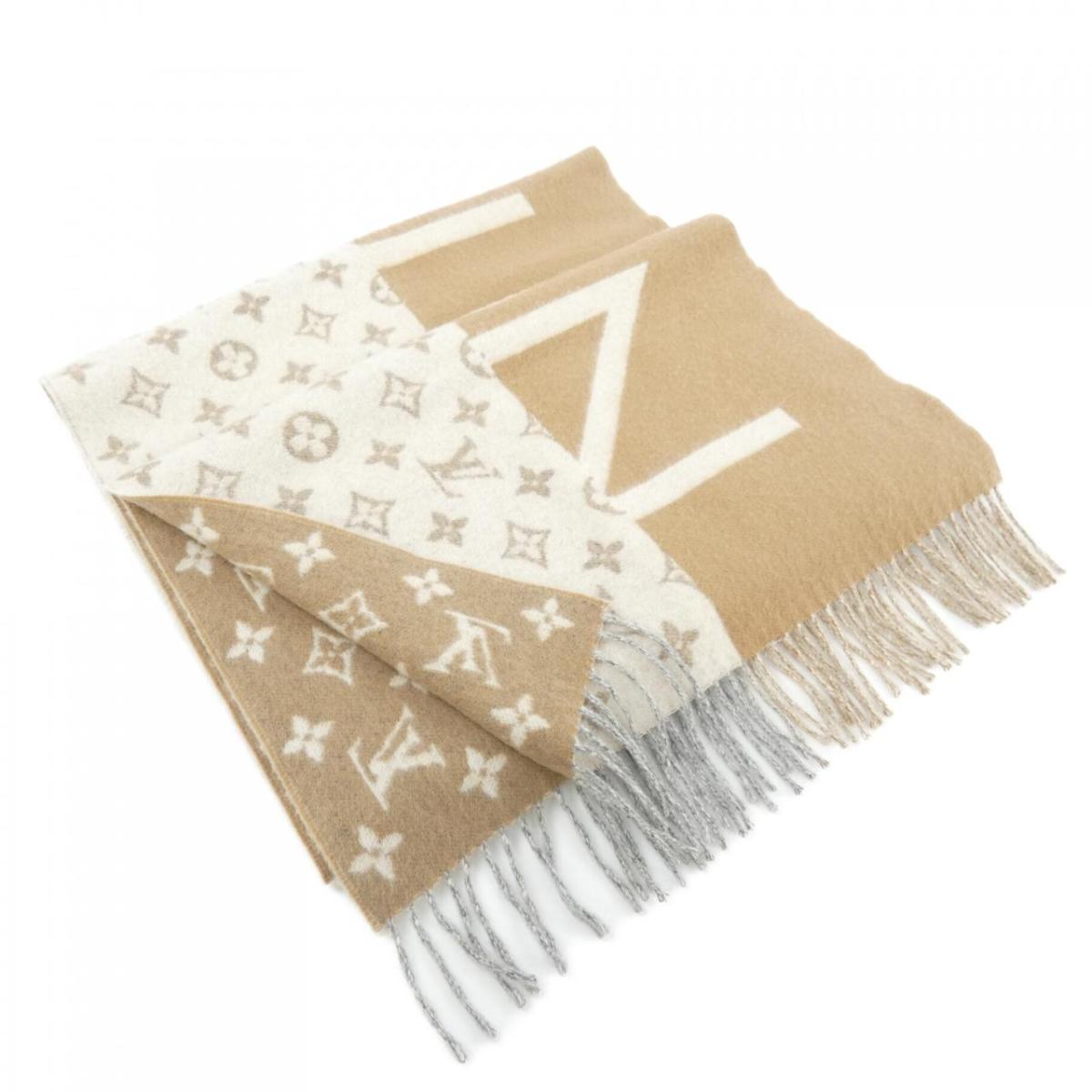 ルイヴィトン LOUIS VUITTON モノグラムスプリット M77119 MUFFLER【中古】