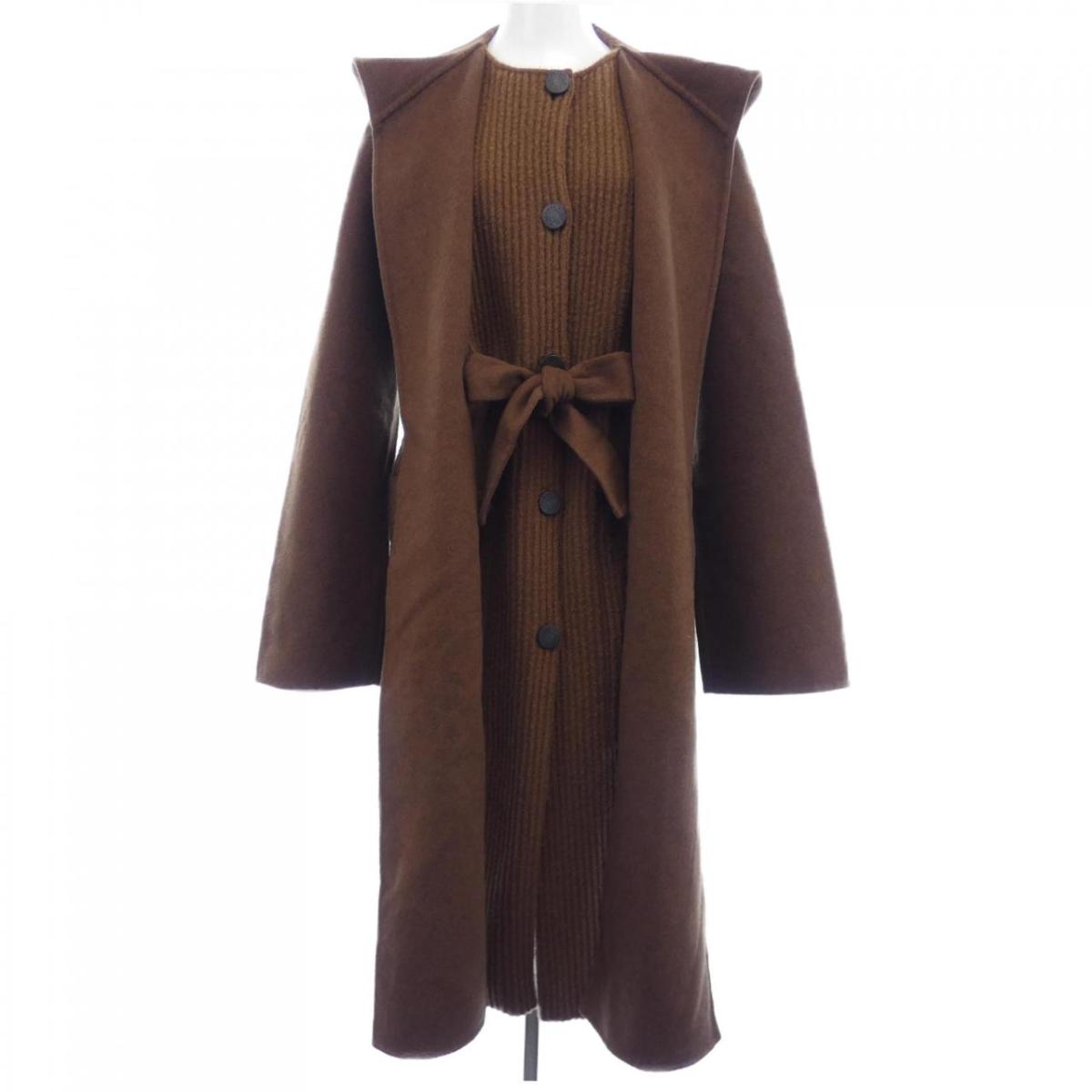エルメス HERMES LOOK12 編み物科目 3H0142DB ダブル人間の顔 厚地の外套【中古】