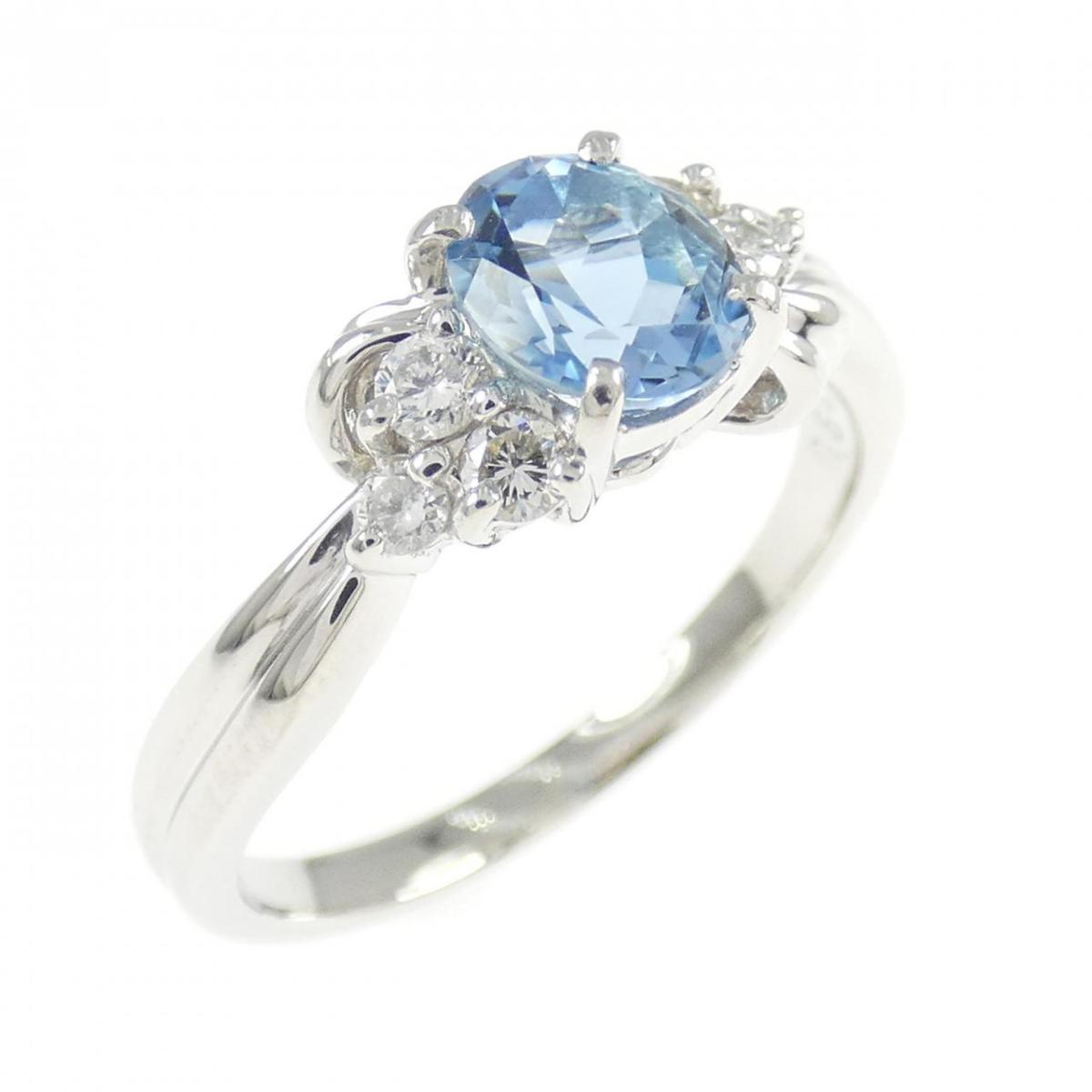 PT900 アクアマリン リング 0.64CT【中古】