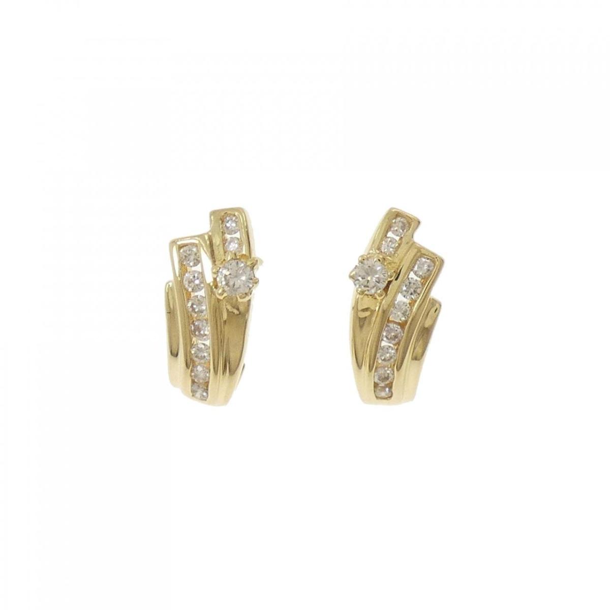 K18YG ダイヤモンド ピアス 0.290CT【中古】