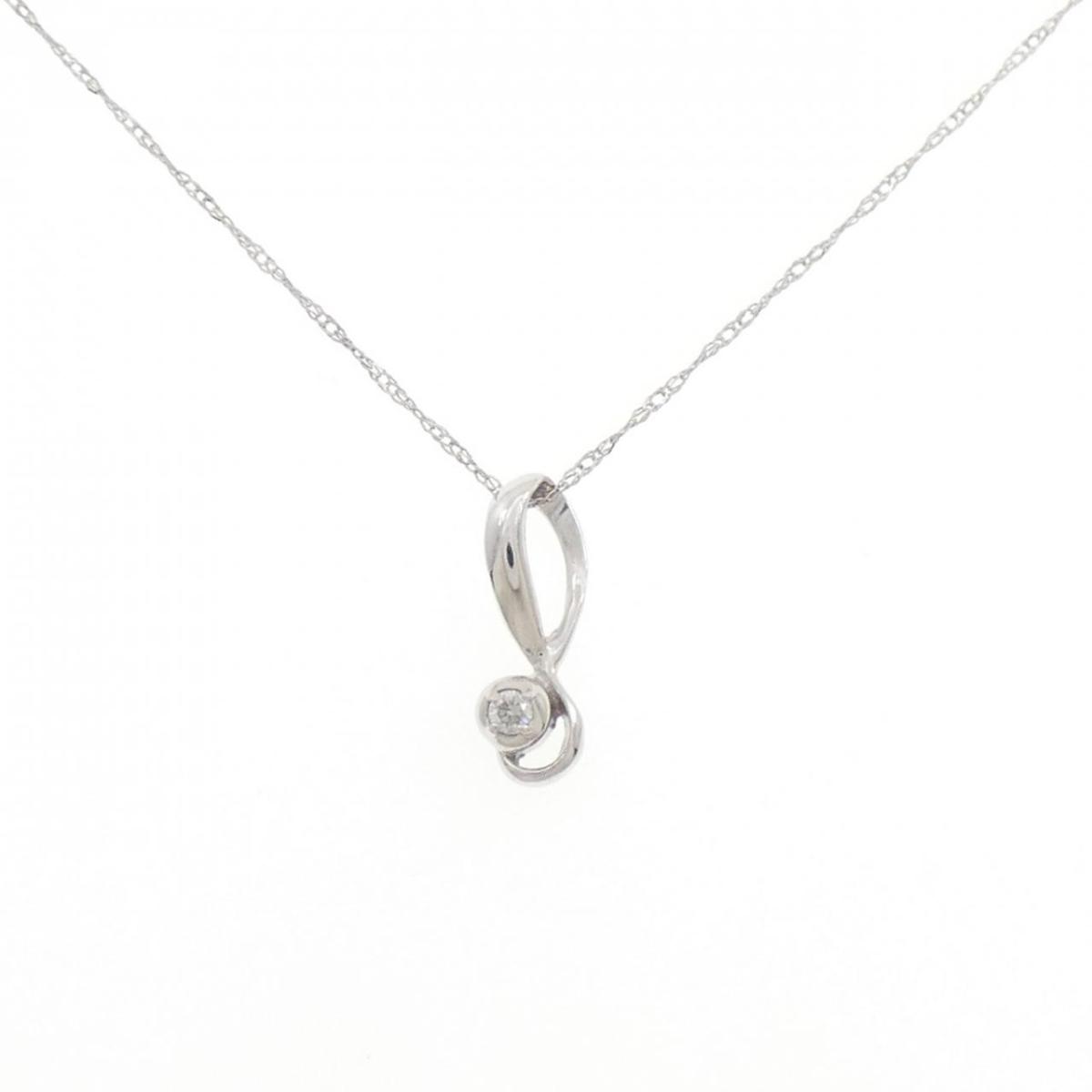 K14WG ダイヤモンド ネックレス 0.02CT【中古】|KOMEHYO ONLINESTORE 店