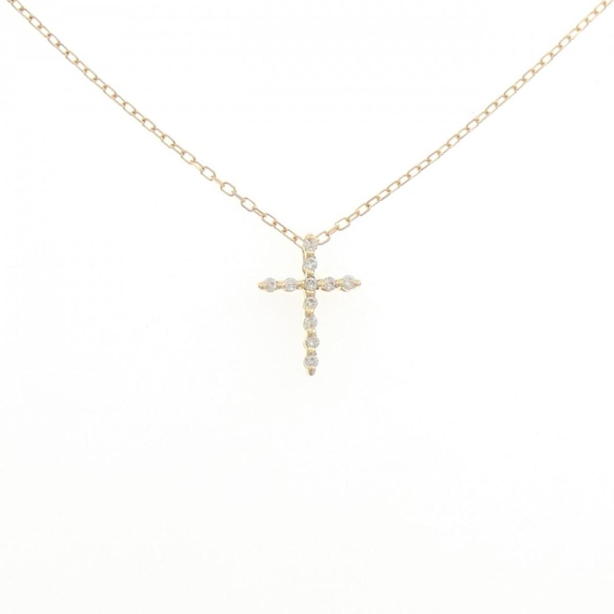 K18YG クロス ダイヤモンド ネックレス 0.07CT【中古】|KOMEHYO ONLINESTORE 店