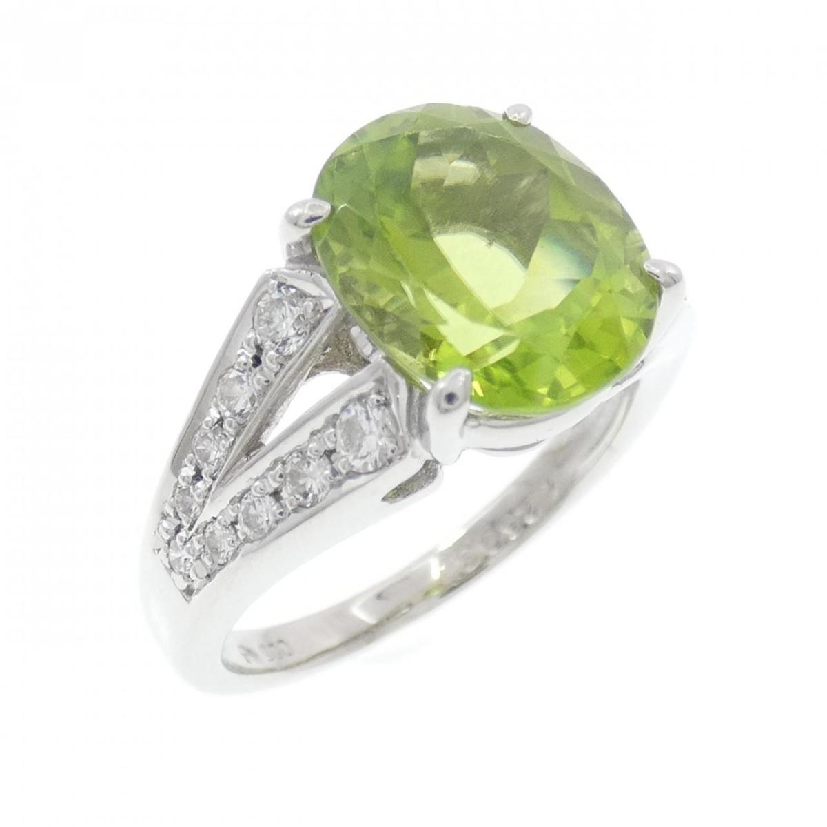 PT900 ペリドット リング 4.26CT【中古】