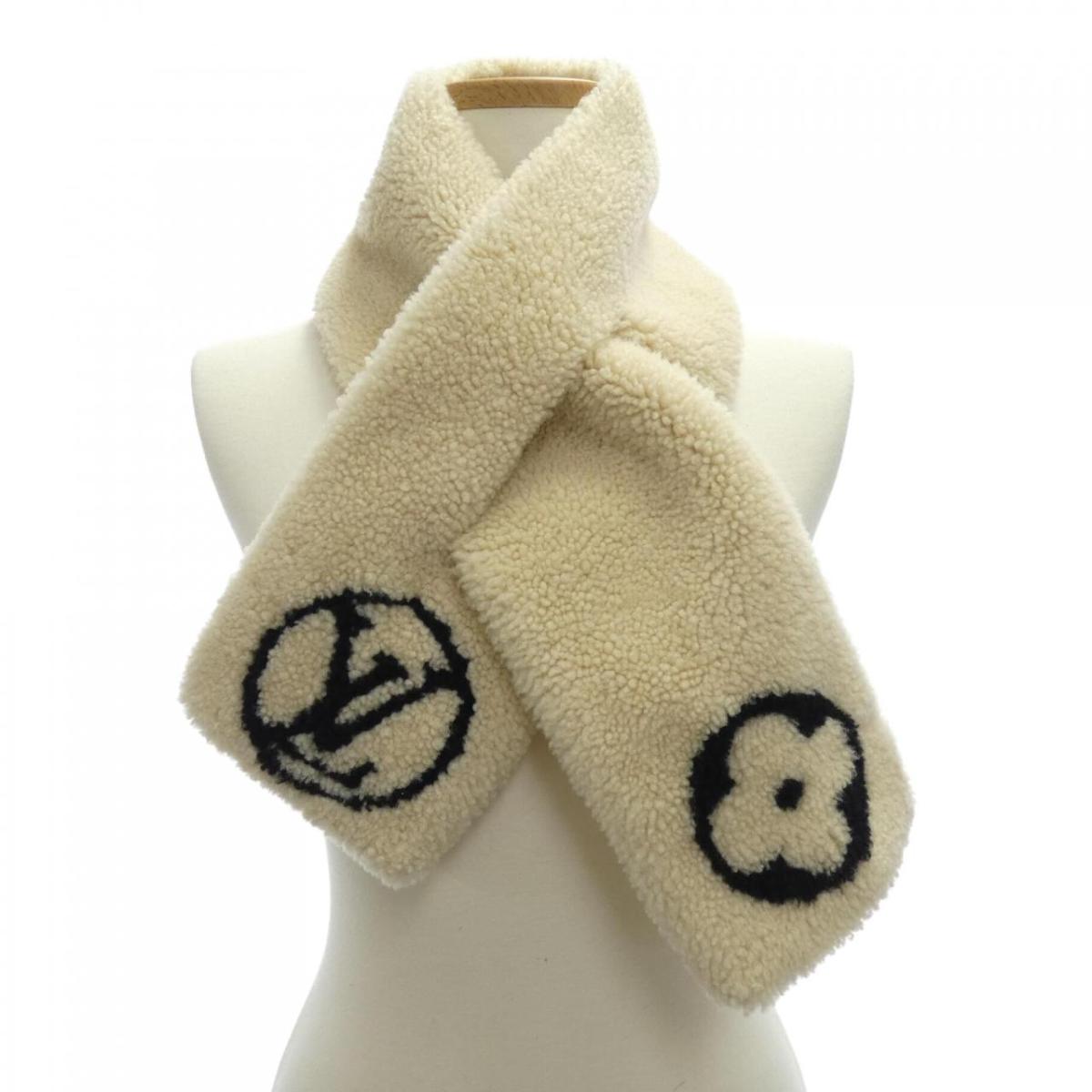ルイヴィトン LOUIS VUITTON エシャルプ シャーリング子ヒツジ M76452 MUFFLER【中古】