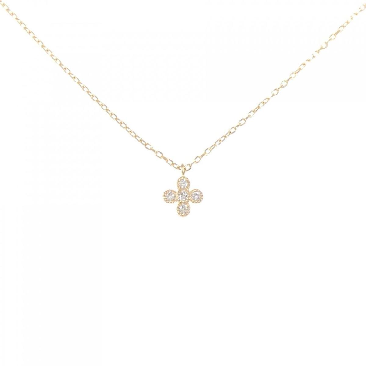 K18YG ダイヤモンド ネックレス 0.06CT【中古】