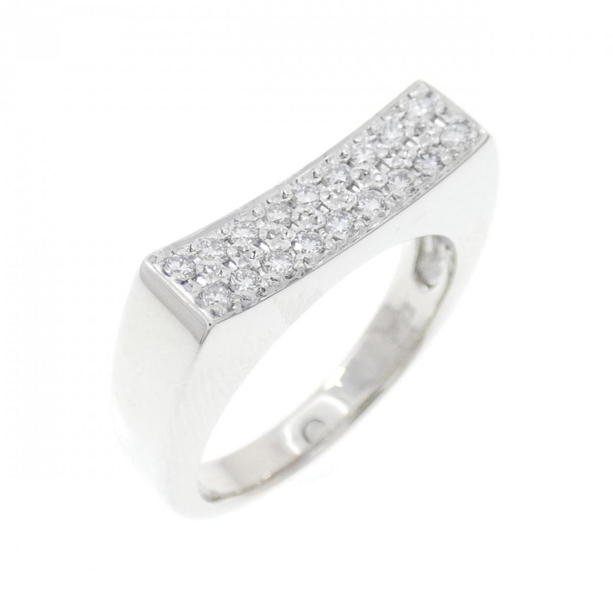 K18WG パヴェ ダイヤモンド リング 0.19CT【中古】