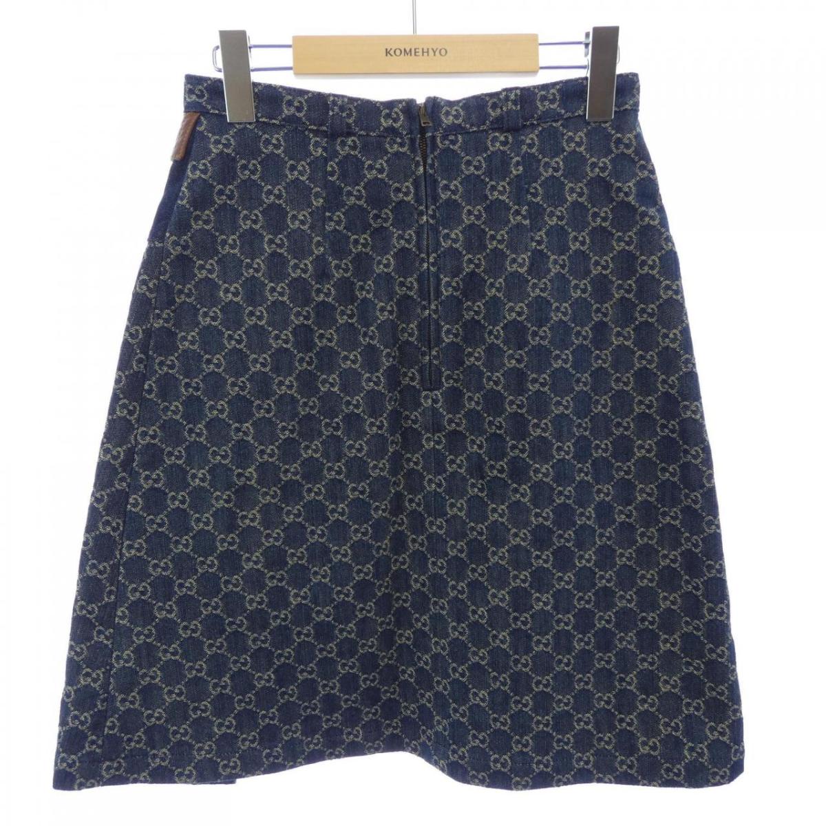 グッチ GUCCI ウォッシュド オーガニックデニムスカート 651415 XDBLL スカート【中古】