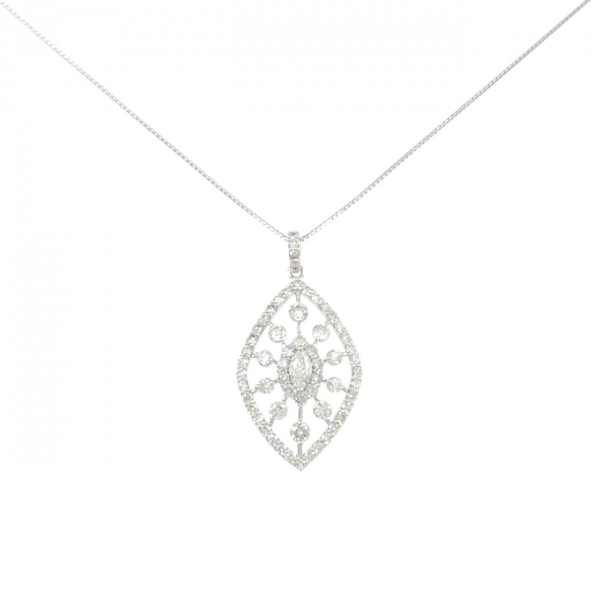 PT900/PT850 ダイヤモンド ネックレス 1.00CT【中古】