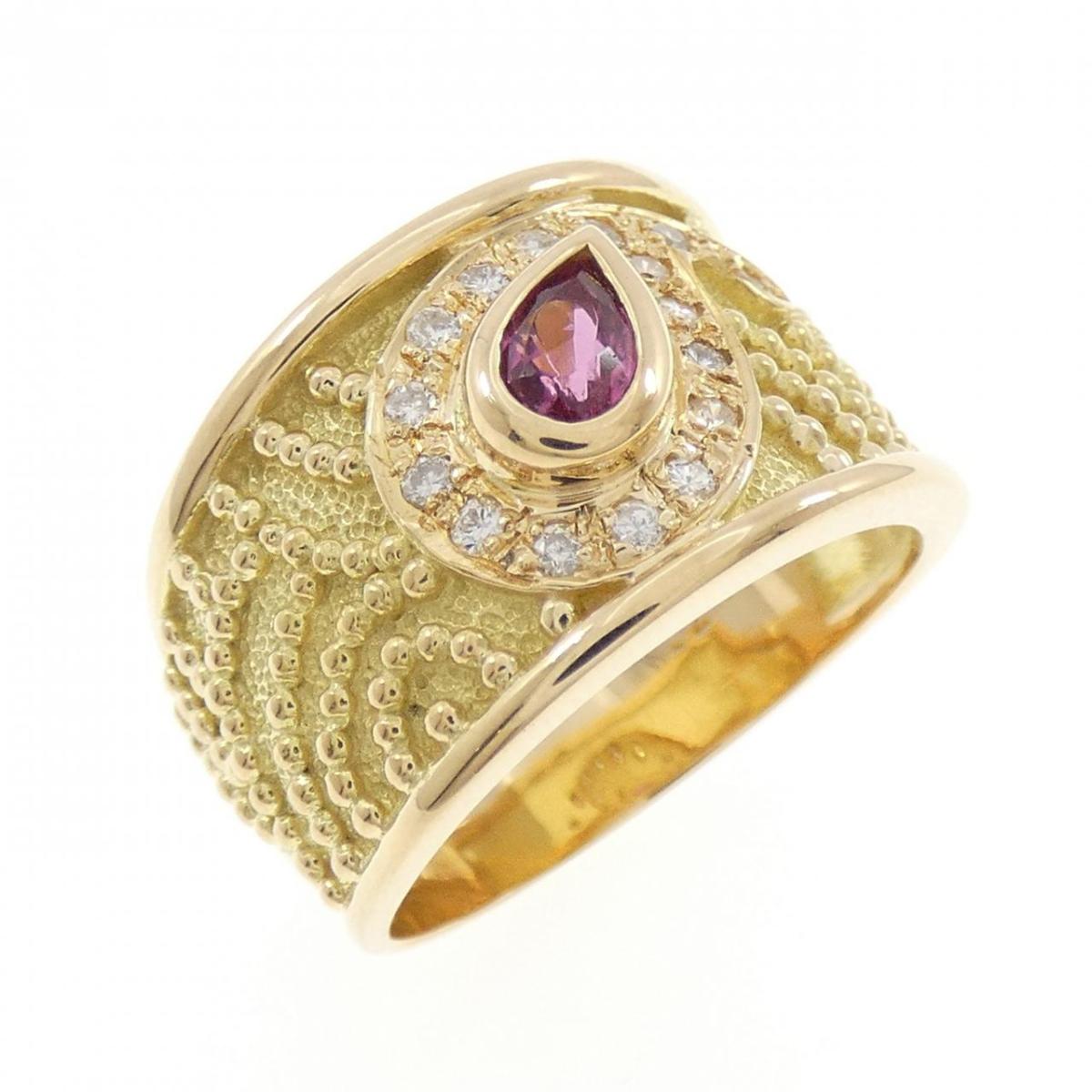 K18YG トルマリン リング 0.24CT【中古】