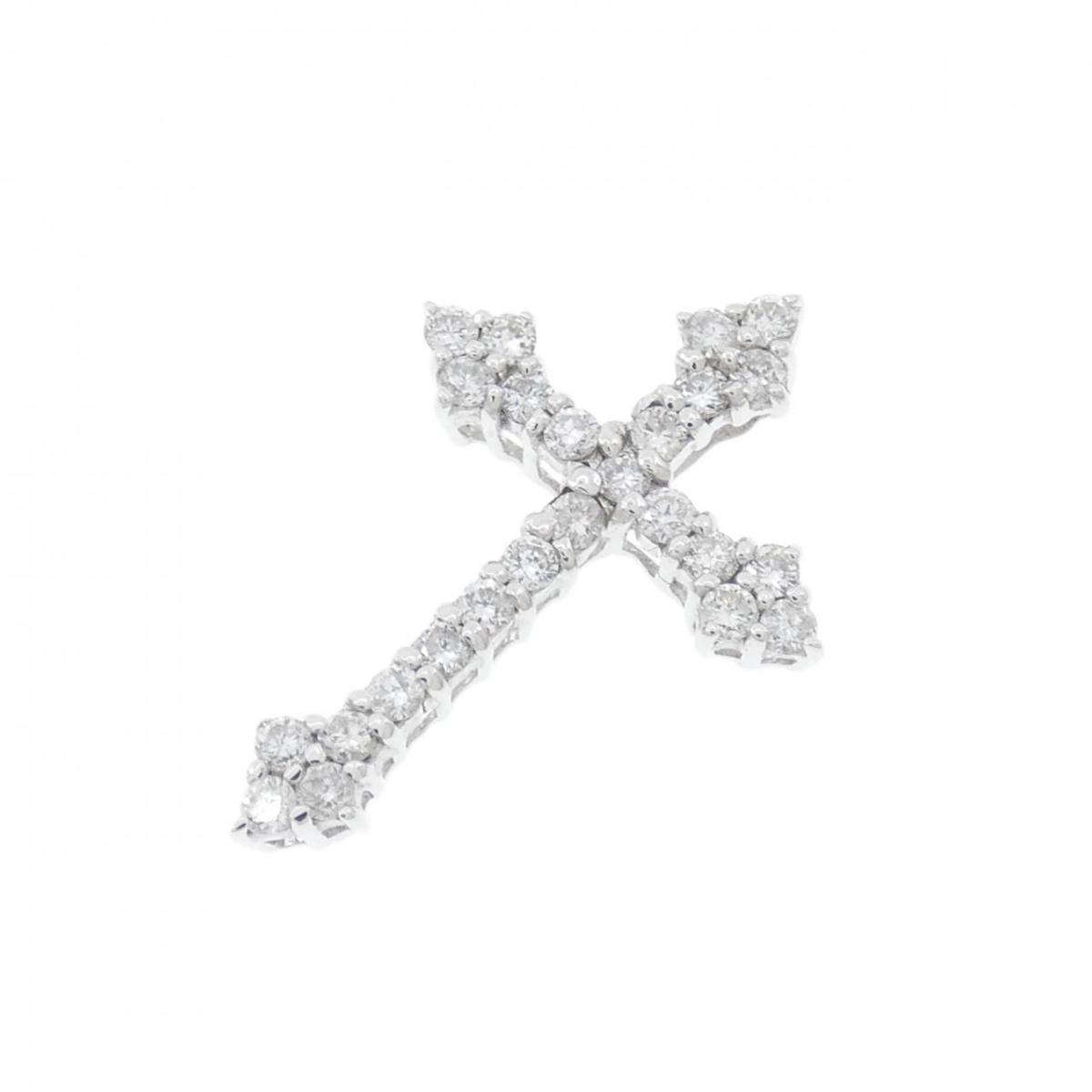 K18WG クロス ダイヤモンド ペンダント 0.30CT【中古】 42,360円