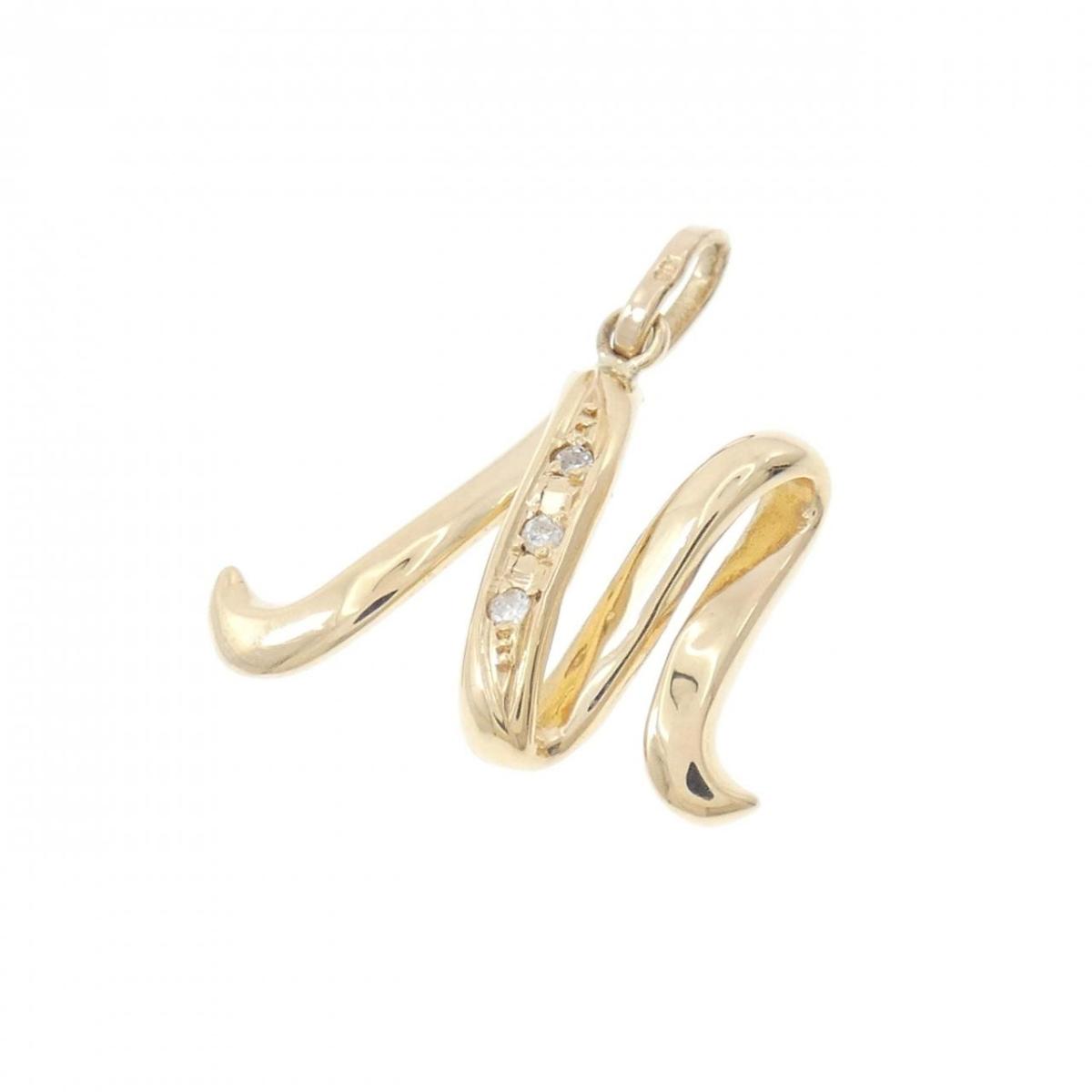K18YG イニシャルM ダイヤモンド ペンダント【中古】 42,360円