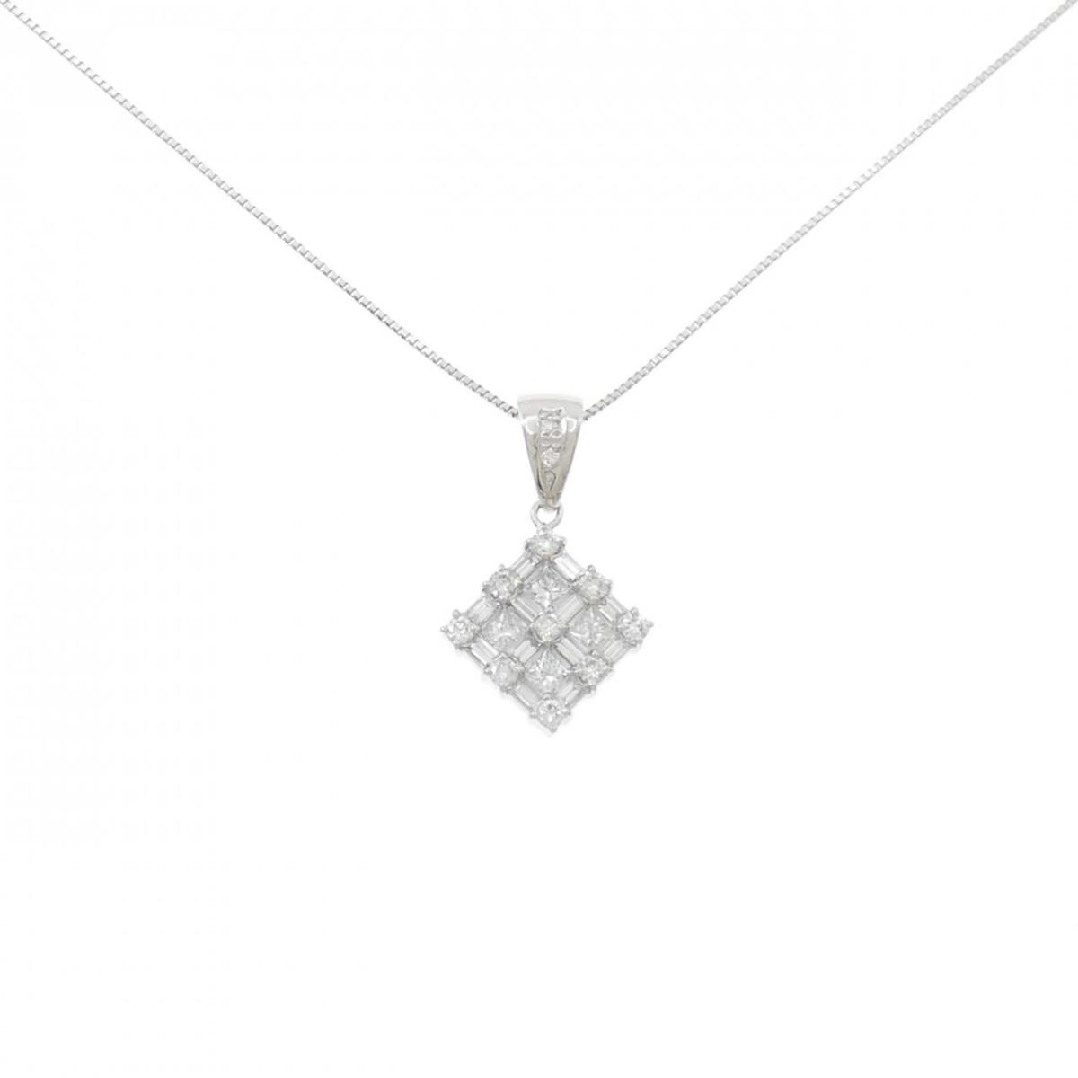 PT900/PT850 ダイヤモンド ネックレス 1.00CT【中古】