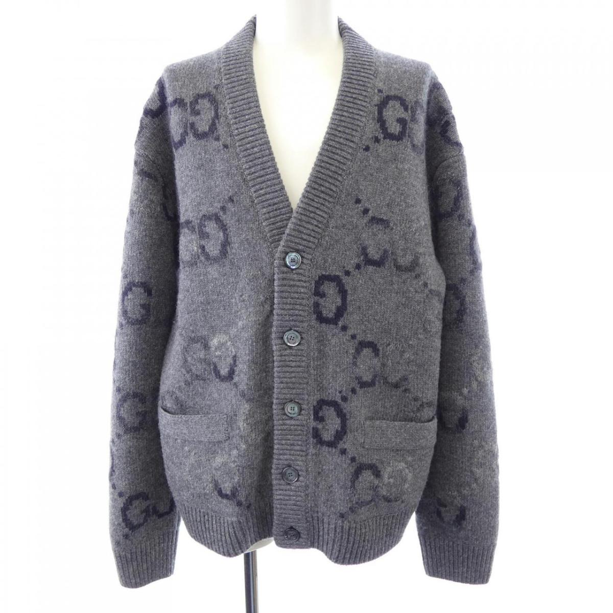 グッチ GUCCI GGインターシャウールカーディガン 770507 XKDSJ ジレー【中古】