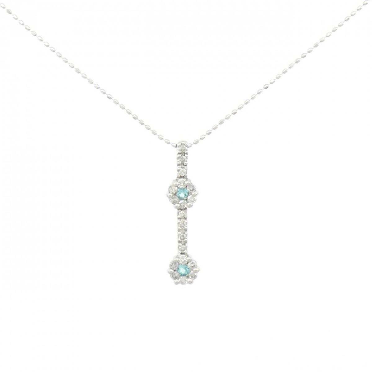 K18WG パライバトルマリン ネックレス 0.06CT【中古】