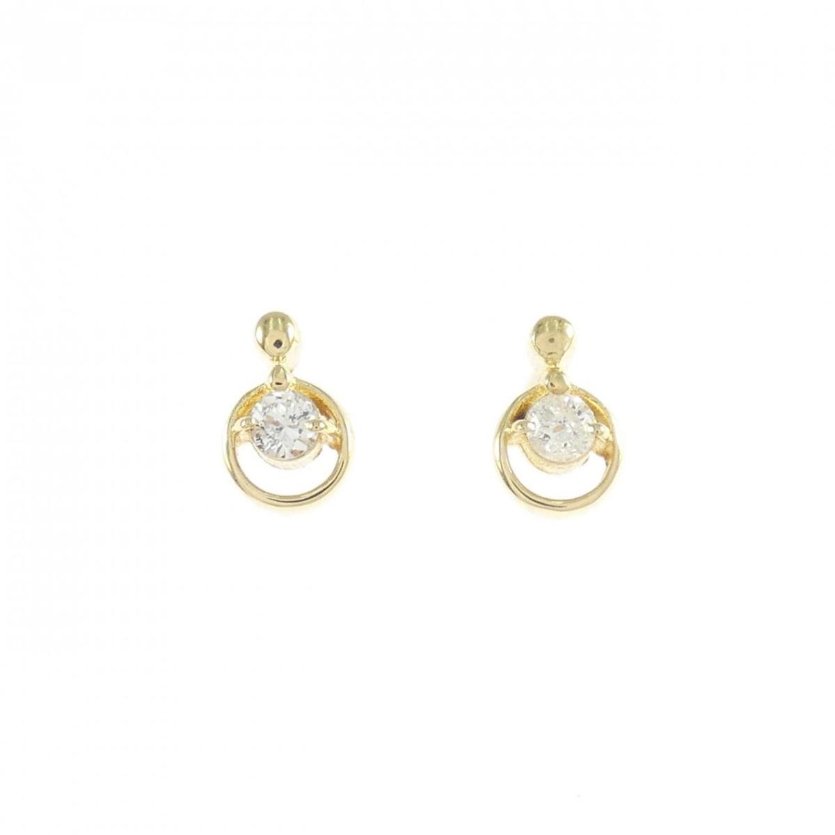 K18YG ダイヤモンド ピアス 0.14CT【中古】
