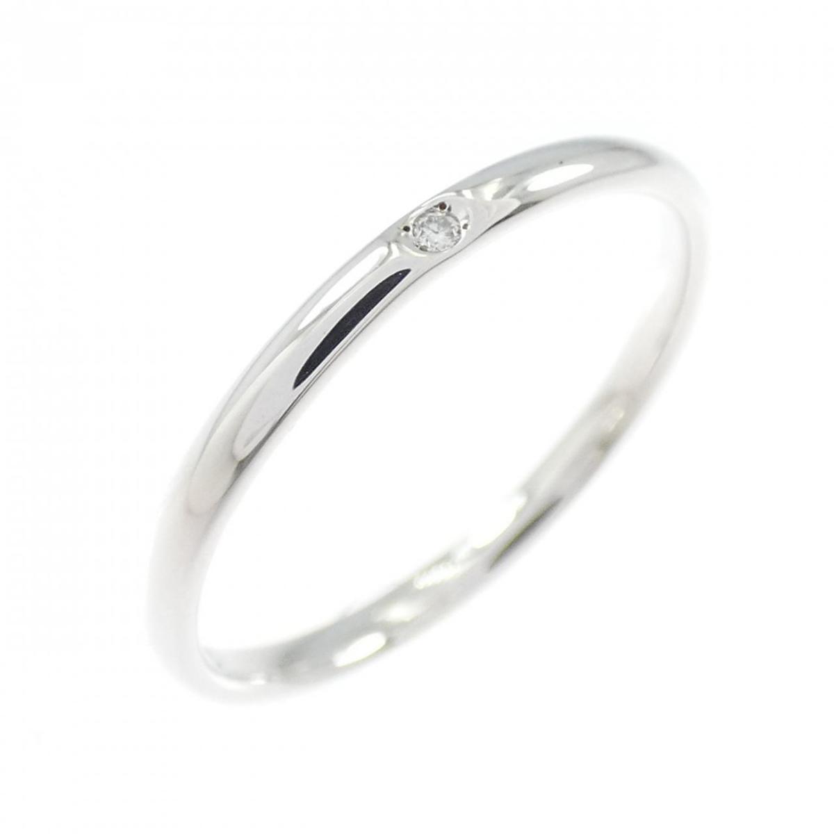 K10WG ソリティア ダイヤモンド リング 0.005CT【中古】